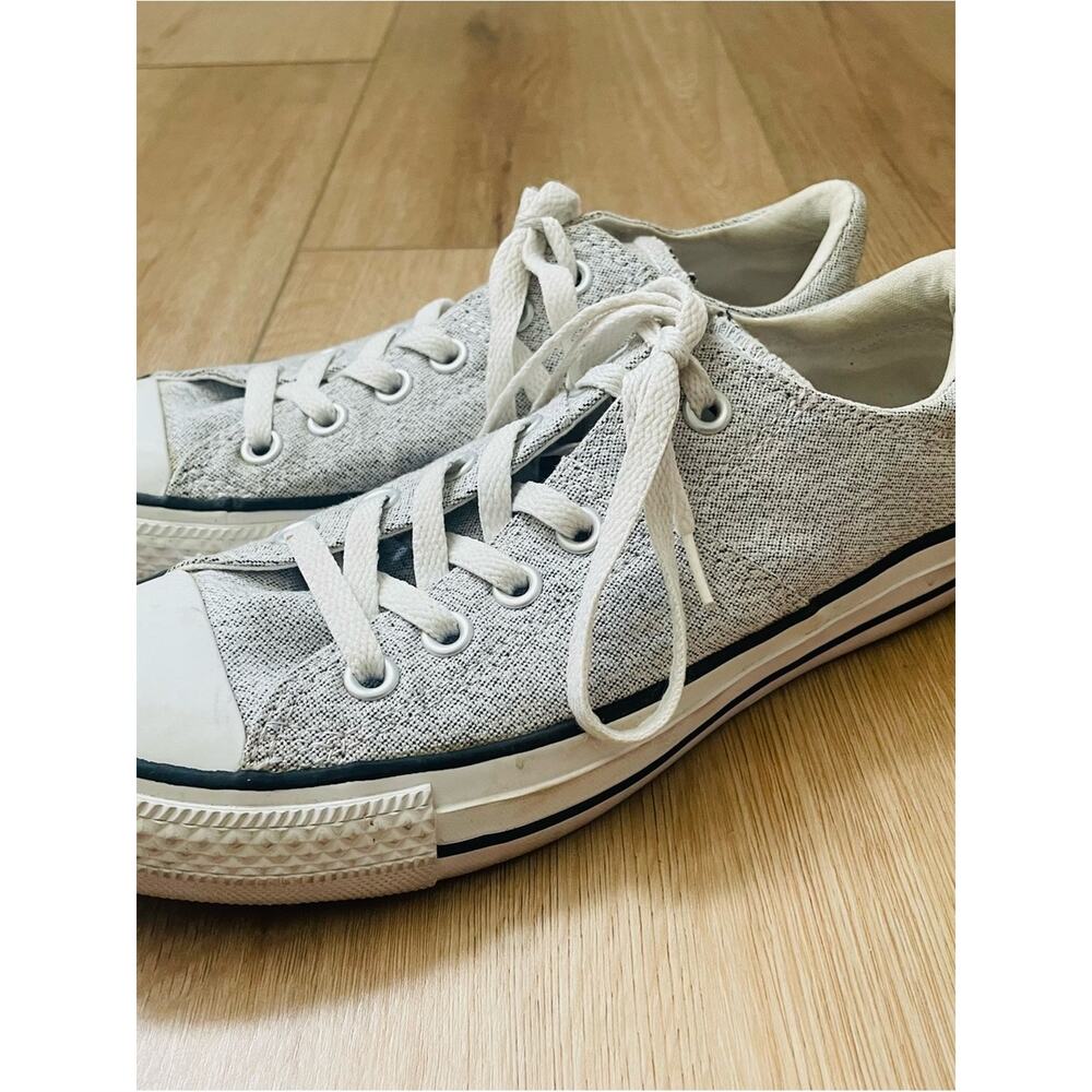 Converse Low Top Sneakers Light Gray and White, Women 8 Athletic All Star #0022 - Picture 4 of 8